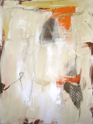 Gesture 3----48" x 36"----Acrylic/Collage on Canvas