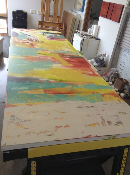 Beginning on the right canvas  110" x 38"