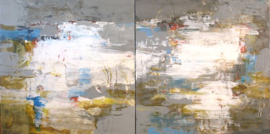 Tide Pool IV and V-----60" x 30" x 2"------Encaustic on Panel